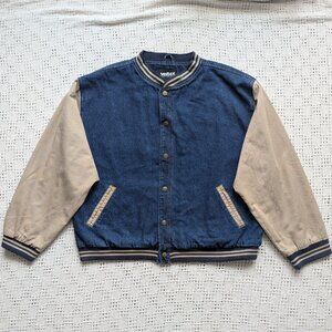 Vintage VELTEX Denim Mens Jacket Varsity Bomber Size XXL 90s Y2K Retro
